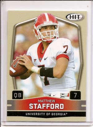 MATTHEW STAFFORD 2009 Sage Hit ROOKIE CARD RC Lions QB