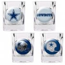 DALLAS COWBOYS 4 PC SHOT GLASS SET