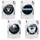 OAKLAND RAIDERS 4 PC SHOT GLASS SET