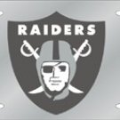 Oakland Raiders Laser Cut Silver License Plate