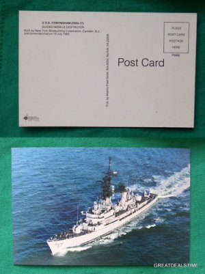 USS CONYNGHAM DDG-17 USN NAVY SHIP OLD VINTAGE POSTCARD