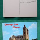 GREETINGS FROM KANSAS FIDELIS CHURCH VINTAGE POSTCARD