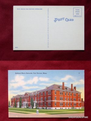Fort Devens Mass Enlisted Mens Barracks Military View Old VINTAGE POSTCARD PC
