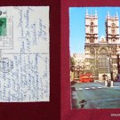 Westminster Abby London City Bus View 1964 Stamp Old VINTAGE POSTCARD PC
