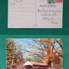1960 CONWAY NH COVERED BRIDGE IN FALL VINTAGE POSTCARD