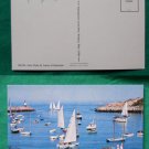 POSTCARD OLD VINTAGE SAILBOAT RACES ROCKPORT MA 1968