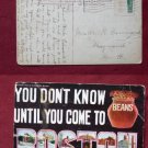 1908 Boston You dont know until you come BEANS View Old VINTAGE POSTCARD PC