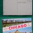 GREETINGS CHICAGO AIRPORT CITY VIEW VINTAGE POSTCARD
