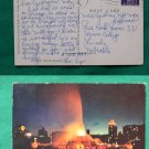 BUCKINGHAM FOUNTAIN @ NIGHT CHICAGO IL VINTAGE POSTCARD