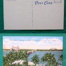 FLAGLER BRIDGE PALM BEACH VIEW OLD VINTAGE POSTCARD