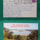MISSOURI RIVER STATE BOUNDARY VIEW OLD VINTAGE POSTCARD