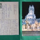 MADRID FOUNTAIN LION FOUNTAIN VIEW OLD VINTAGE POSTCARD