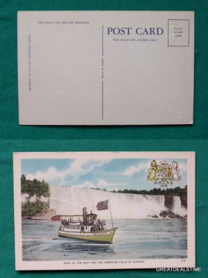 MAID OF THE MIST NIAGRA FALLS BOAT OLD VINTAGE POSTCARD