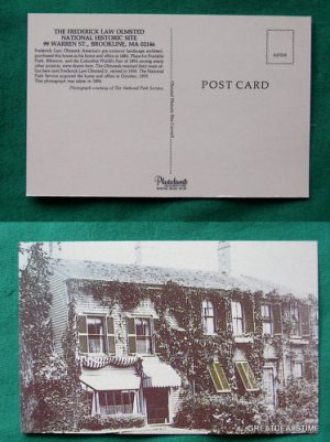 FREDERICK LAW OLMSTED HOME BROOKLINE MA OLD POSTCARD