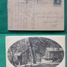 1911 STAMP DANIEL BOONES CABIN VA OLD VINTAGE POSTCARD
