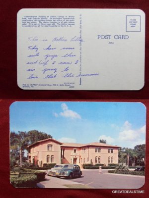 Rollins College University Building Winter Park Fl View Old VINTAGE POSTCARD PC
