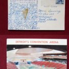 Detroit MI Michigan Convention Center Arena Interior 1967 Stamp VINTAGE POSTCARD