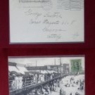 1904 People on Beach Boardwalk Old Atlantic City NJ New Jeresy VINTAGE POSTCARD