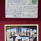 Big Letters Greeting From Atlantic City NJ New Jeresy Old VINTAGE POSTCARD 1946