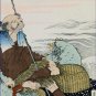Kakuban Surimono Fisherman Seated on a Rock Poster 20X30 Art Print