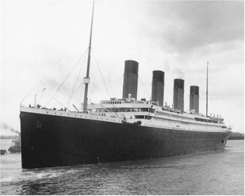 Black and White Photo 8X10 Titanic departing Southampton for New York