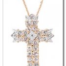 White Topaz And Diamond Cross Pendant