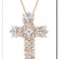 White Topaz And Diamond Cross Pendant