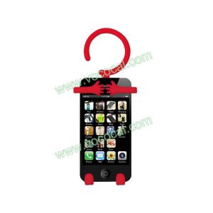 Red Flexible Hanger Grip Holder Silicone Case Cover Skin for iPhone 4 4G 4S