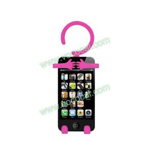 Rose Flexible Hanger Grip Holder Silicone Case Cover Skin for iPhone 4 4G 4S