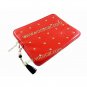 Zipper Pouch PU Leather Sleeve Bag Diamond Cover Case for iPad 2 3 Red