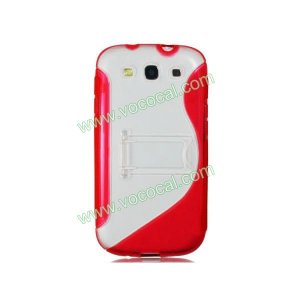 Red S Style TPU & PC Stand Case Cover for Samsung Galaxy S3 i9300
