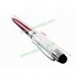 Red 2 in 1 Crystal Capacitive Touch Stylus Ball Pen for iPhone iPad Samsung HTC