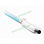 Blue 2 in 1 Crystal Capacitive Touch Stylus Ball Pen for iPhone iPad Samsung HTC