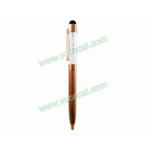 Gold 2 in 1 Crystal Capacitive Touch Stylus Ball Pen for iPhone iPad Samsung HTC