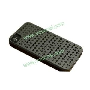 Black Fashion Cross Pattern TPU Gel Case Back Cover Skin for iPhone 4 4G 4S