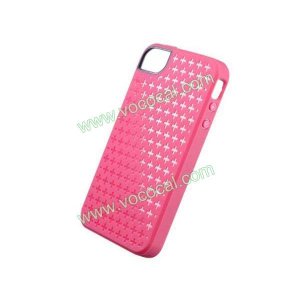 Pink Fashion Cross Pattern TPU Gel Case Back Cover Skin for iPhone 4 4G 4S