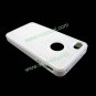 White Stripe Soft TPU Gel Case Cover Skin w/ Dustproof Plug for iPhone 4 4G 4S