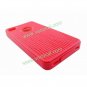 Red Stripe Soft TPU Gel Case Cover Skin w/ Dustproof Plug for iPhone 4 4G 4S