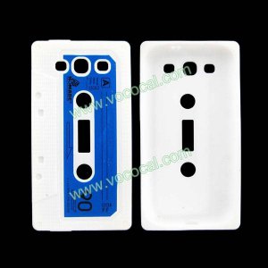 White 3D Cassette Tape Silicone Case Cover Skin for Samsung Galaxy S3 i9300