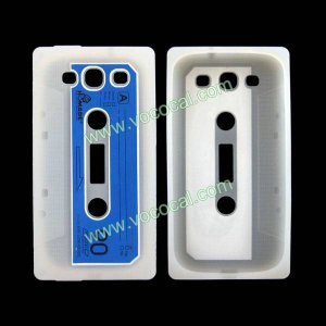 Clear White 3D Cassette Tape Silicone Case Cover for Samsung Galaxy S3 i9300