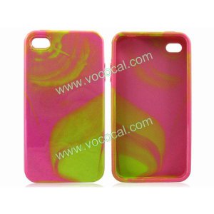 Mixed Color Candy TPU Gel Case Cover Skin with Logo Hole for iPhone 4 4G 4S