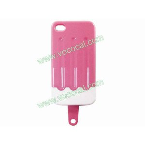 Pink 3D Ice Cream Lolly Stick Cartoon Hard Stand Case Cover for iPhone 4 4G 4S