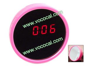 Digital Beauty Mirror Alarm Clock Time LED Display Rose