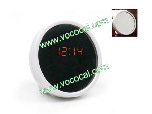 Digital Beauty Mirror Alarm Clock Time LED Display White