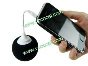 3.5mm Music Sponge Balloon Mini Ball Speaker for iPhone 4 4s iPod iPad 2 Black