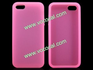 Silicone Protective Case Cover Skin for Apple IPHONE 5 Transparent Pink