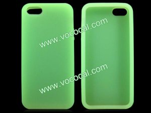 Silicone Protective Case Cover Skin for Apple IPHONE 5 Transparent Green