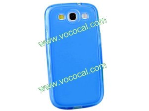Transparent TPU Case Cover Skin for Samsung i9300 Galaxy S3 Blue