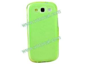 Transparent TPU Case Cover Skin for Samsung i9300 Galaxy S3 Green