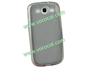 Transparent TPU Case Cover Skin for Samsung i9300 Galaxy S3 Grey